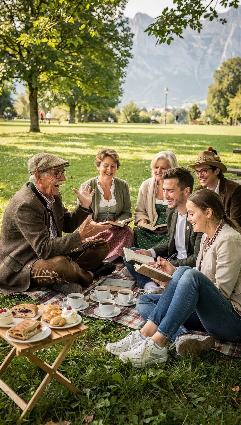 Eine Gruppe von Menschen diskutiert lebhaft über ein Buch bei einer Veranstaltung.